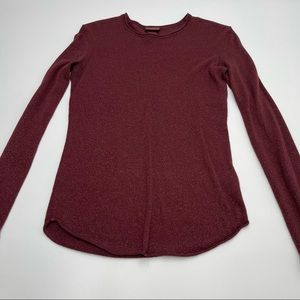 H&M Maroon Shimmer Long Sleeve Top Size Us 2